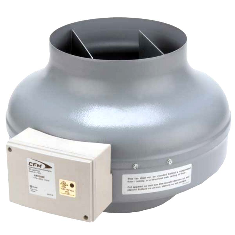 CFM AXC300A-ES 12" Centrifugal In-Line Duct Fan 780 CFM