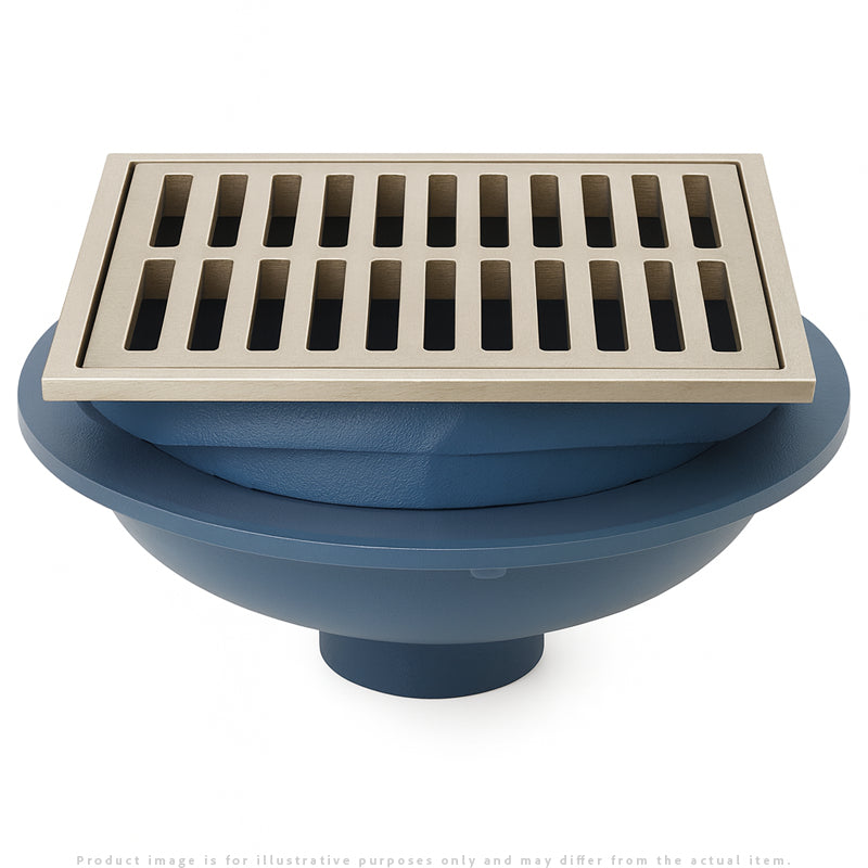 Zurn Z610-H 12" Square Heavy-Duty Floor Drain with Hinged Grate