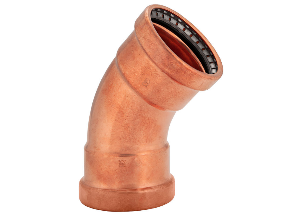 BMI 2-1/2" Wrot Copper Press-Fit 45 Degree Elbow Fitting Item 47210