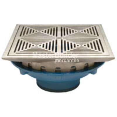 Zurn Z154-DT 12" Square Top Promenade Deck Drain with Decorative Heel-Proof Grate and Rotatable Frame