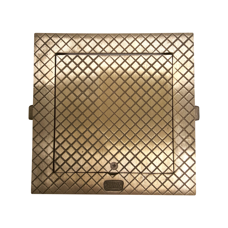 Zurn Z1461 Square Hinged Floor Access Panel, Cast Iron, Bronze or Nick