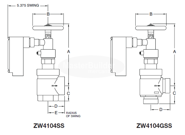Zurn Wilkins ZW4104SS Pressure-Tru® 1-1/2" Pressure Reducing Fire Sprinkler Control Valve, Integral Supervisory Switch