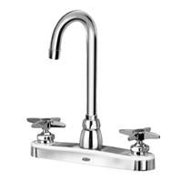 Zurn Z871A2-XL Lead-Free 8" Centerset Faucet with 3-1/2" Gooseneck and Four-Arm Handles