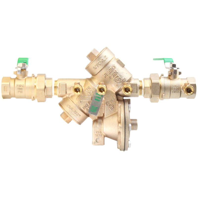 Zurn Wilkins 1-975XL2U 1" Reduced Pressure Principle Assembly Backflow Preventer With UNION BALL VALVES Lead-Free