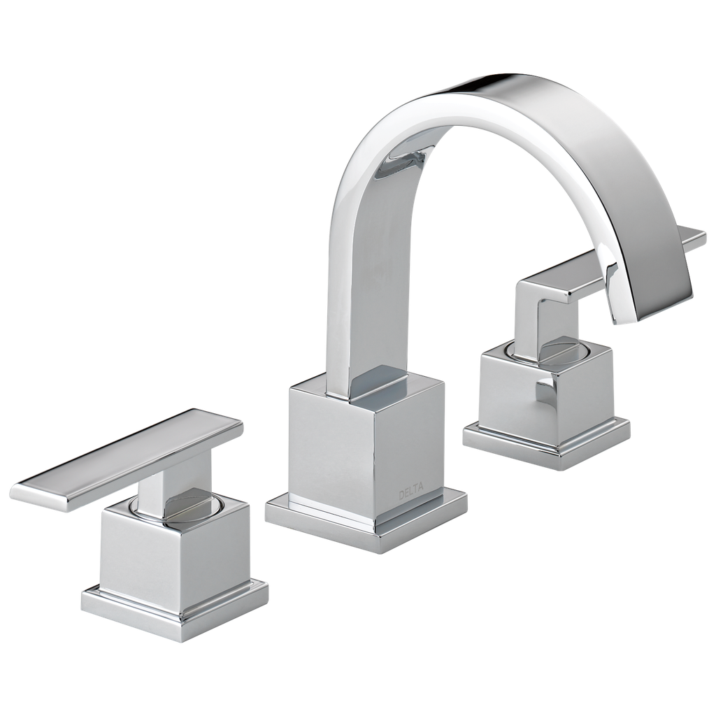 Delta 3553Lf Vero Polished Chrome Two Handle Widsepread Lav Faucet