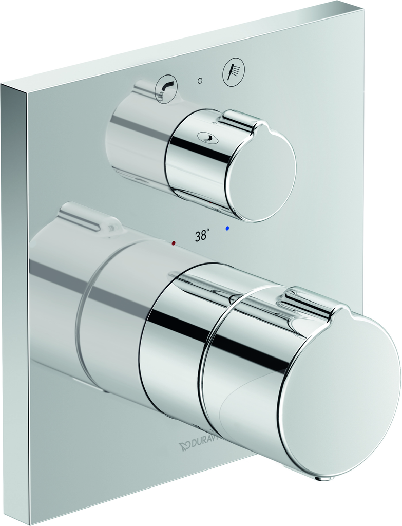 Duravit C15200013U10 C.1 THERMOSTATIC BATH TRIM FOR CONCEALED INSTALLATION, WITH SHUT-OFF AND DIVERTER VALVE