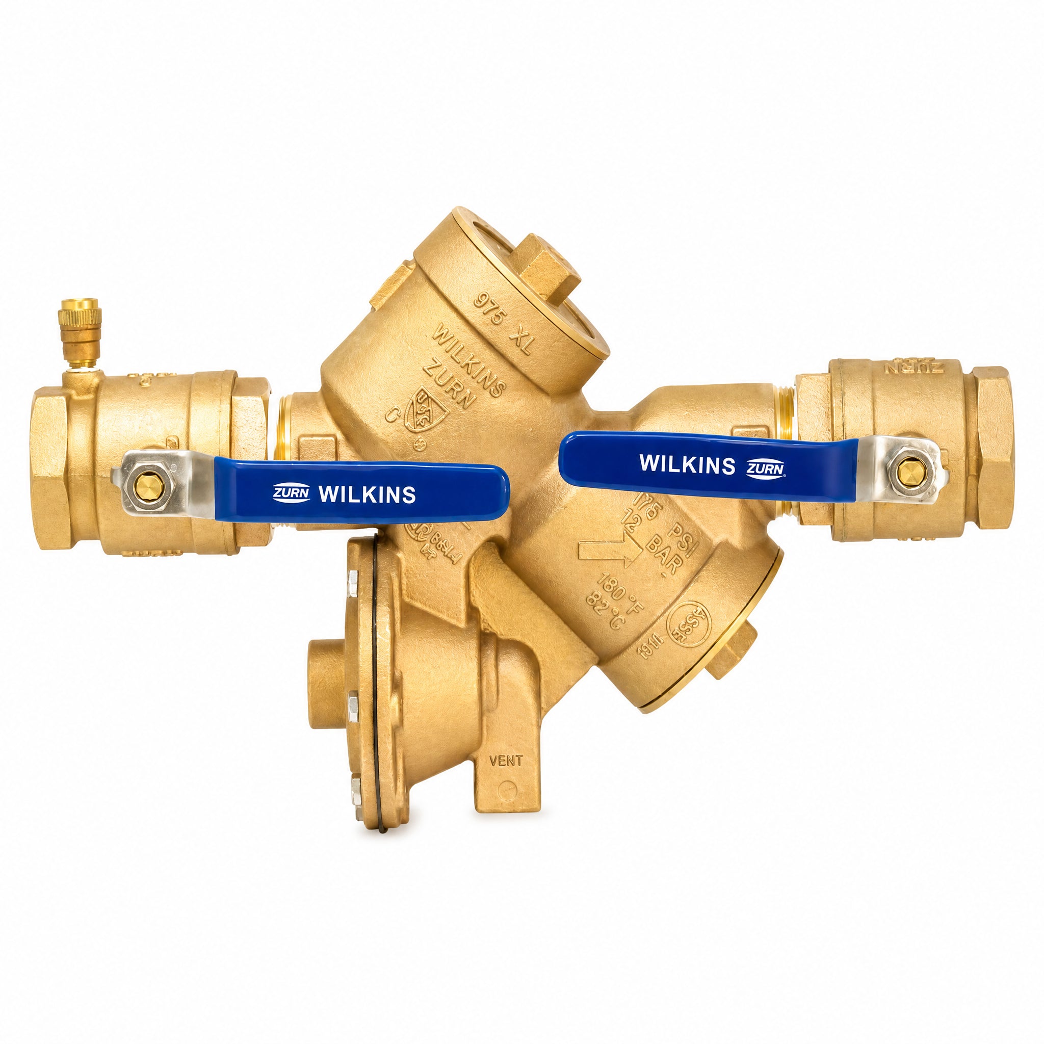 Zurn Wilkins 975XL bronze RPZ reduced pressure backflow preventer with integrated relief valve