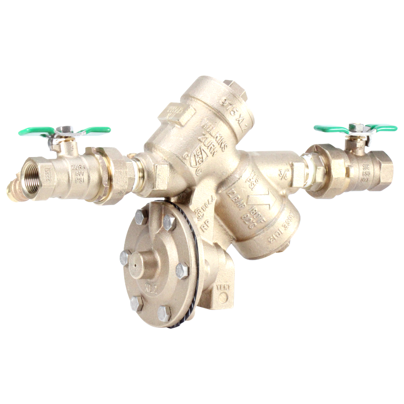 Zurn Wilkins 34-975XL2U 3/4" Reduced Pressure Principle Assembly Backflow Preventer With UNION BALL VALVES Lead-Free