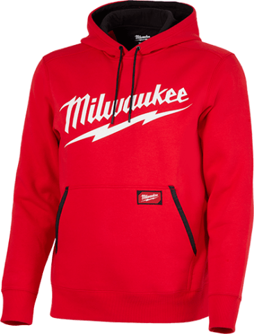 MILWAUKEE 352R-XL MIDWEIGHT XL PULLOVER LOGO HOODIE RED