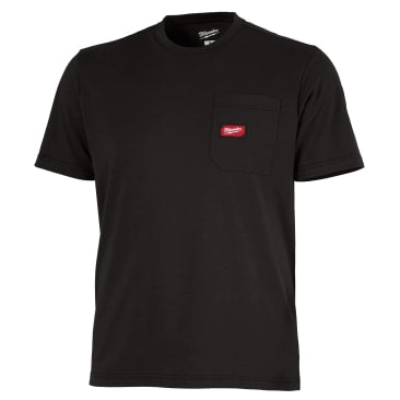 MILWAUKEE 605B-M MED HEAVY DUTY POCKET SHORT SLEEVE T-SHIRT BLACK