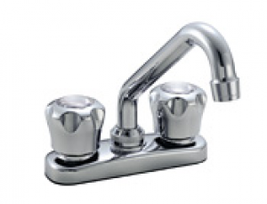 Delta 27W411Lf 4Cc Deck Faucet W/Chrome Handles, Lead Free