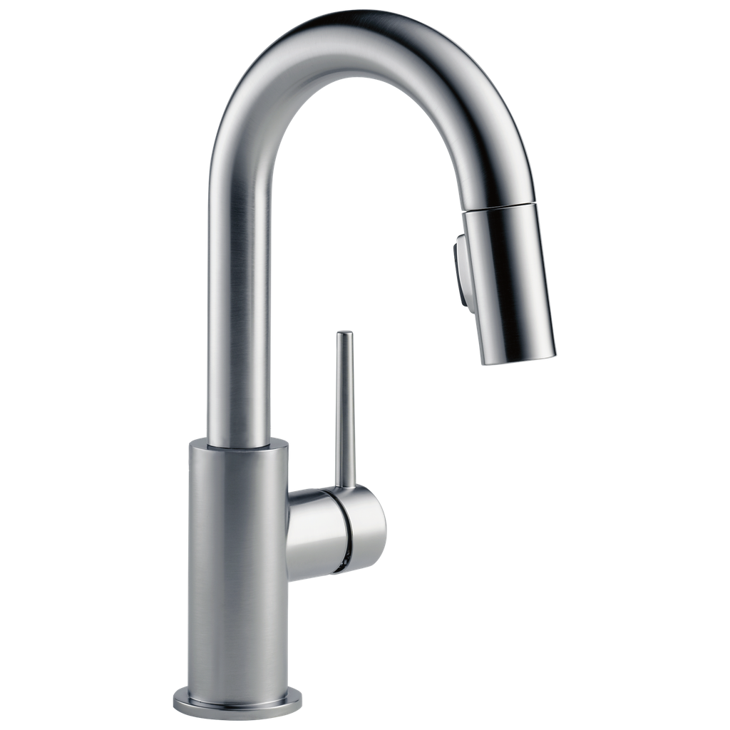 Delta 9959-Ar-Dst Single Handle Pull-Down Bar/Prep Faucet Arctic Stainless Single Handle Lever