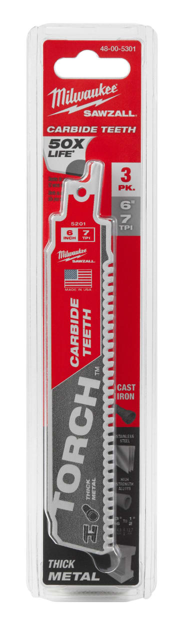 MILWAUKEE 48-00-5301 6IN C-TORCH 3PK SAWZALL BL