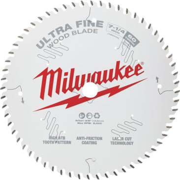 MILWAUKEE 48-41-0730 7-1/4IN 60T ULTRA FINE CIRC SAW BL PK10