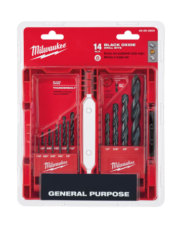 MILWAUKEE 48-89-2800 BLACK OXIDE DRILL BITS (14 PACK)