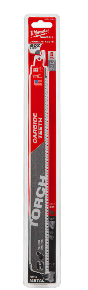 MILWAUKEE 48-00-5503 12IN C-TORCH 5PK SAWZALL BL