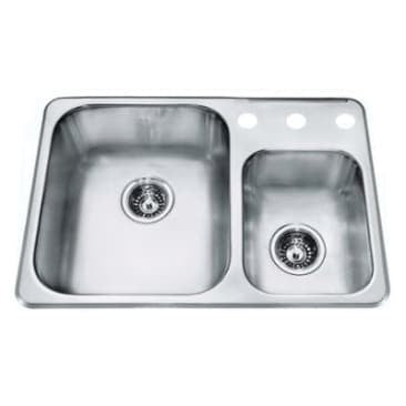 Kindred KIL RCM1826-3 REGINOX DBL BOWL SINK 1LG-1SM 3-HOLE