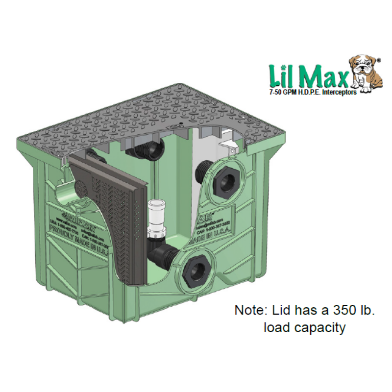 MIFAB Lil-20-O 20 GPM HDPE Oil Interceptor 10.6 Gallon Holding Capacity