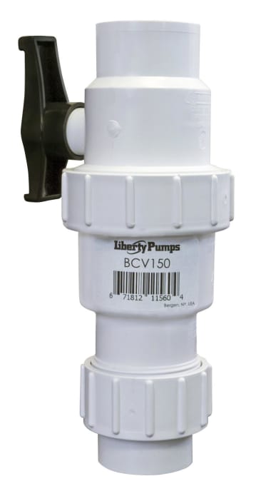 LIBERTY BCV150 1-1/2 BALL CHECK UNION COMBO PVC VALVE