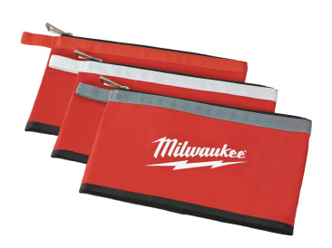 MILWAUKEE 48-22-8193 12IN MULTICOLOURED ZIPPER POUCH 3PK