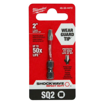 MILWAUKEE 48-32-4472 SHOCKWAVE NO2 SQUARE RECESS 2IN PWR BIT