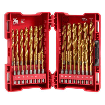 MILWAUKEE 48-89-4862 IMPACT RED HELIX TITANIUM MET DRILL BITS (29 PACK)