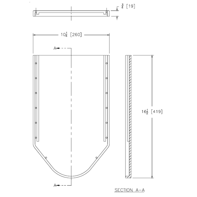 Zurn P882-E1 Close End Cap for Z882 12" Wide Trench Drain