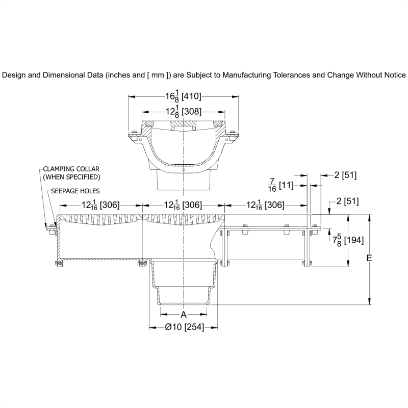 Zurn Z665 12" Wide Linear Cast Iron Modular Trench Drain