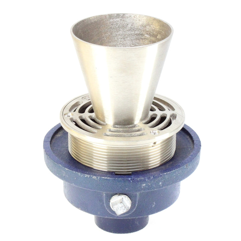 Zurn ZN211-5BE-P Non-Membrane Funnel Floor Drain w/ Medium Duty Round Nickel Bronze Strainer and 4" Round Funnel