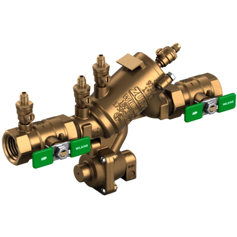Zurn Wilkins 112-975XL3 1-1/2" Lead-Free Reduced Pressure Principle Assembly Backflow Preventer, Compact Design and Short Lay Length.