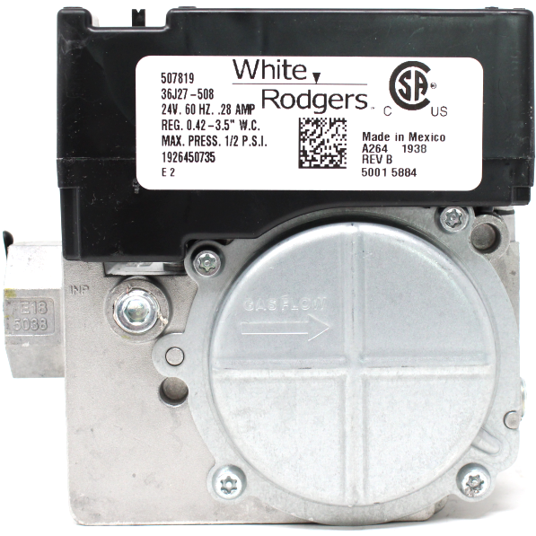 Luxaire 02543257000 Emerson White Rodgers 1/2" Combnation Gas Valve, 24V, DSI, HIS Modulating 36J27-508