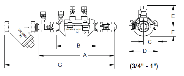 Zurn Wilkins 34-350XL 3/4" DCVA Double Check Valve Assembly Backflow Preventer Lead-FreeZurn Wilkins 34-350XL 3/4" DCVA Double Check Valve Assembly Backflow Preventer Lead-Free