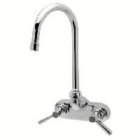 Zurn Z812B1-XL-TWM Lead Free Wall-Mounted 4" Centerset Faucet with 5-3/8" Gooseneck and Lever Handles