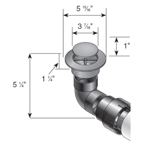 NDS 430 3" & 4" Pop-up Drainage Emitter with 90-Degree Elbow and Universal Adapter
