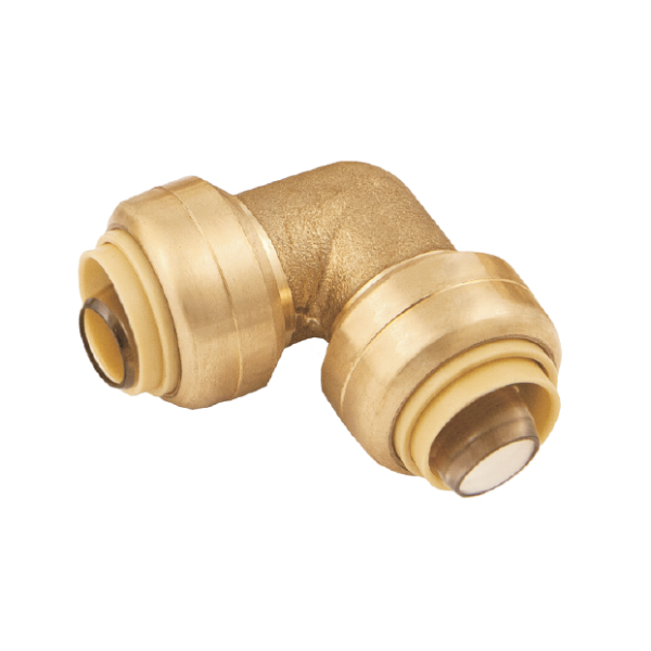 BMI 1-1/2" Brass Push-Fit x Push-Fit 90 Degree Elbow Fitting Item 38308