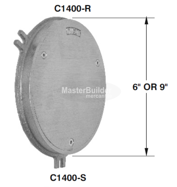 MIFAB C1400-R-1 Round Nickle Bronze Smooth Access Cover and Frame for Wall Applications