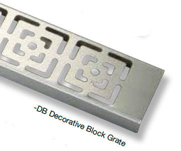 Zurn ZS880-60 Stainless Steel Linear Shower Trench Drain - 60" Long -DB Decorative Block Grate