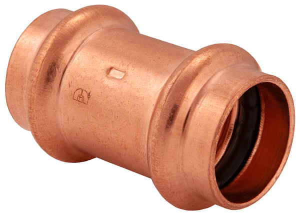 BMI 1" Wrot Copper Press-Fit Coupling Dot Stop Fitting Item 47006 
