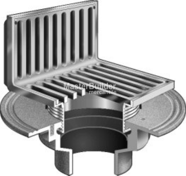 Mifab F1100-AS Floor Drain w/ Angle Strainer for Non-Membrane Floors