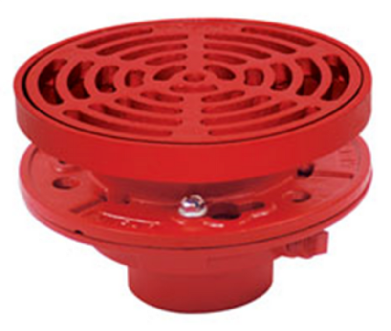 MIFAB F1320-C-G Floor Drain with 9" Round Adjustable Tractor Grate, Membrane Clamp, Oval Funnel, 2" 3" 4" No-Hub