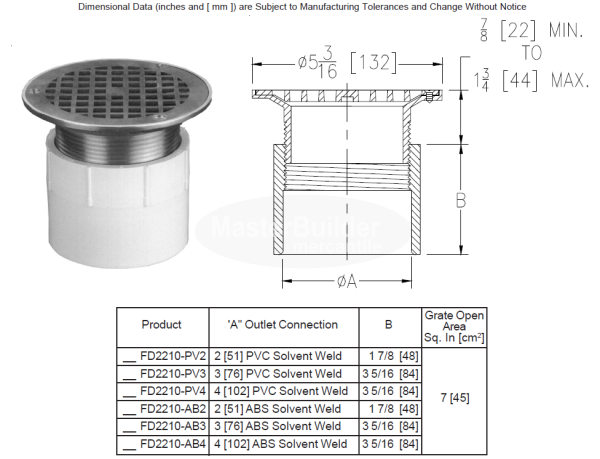 Zurn FD2210 Finished Floor Adjustable Floor Drain, Nickel Bronze Head and Secured Grate