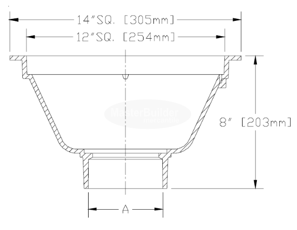 Zurn FD2370 PVC 12" x 12" x 8" Square Floor Sink