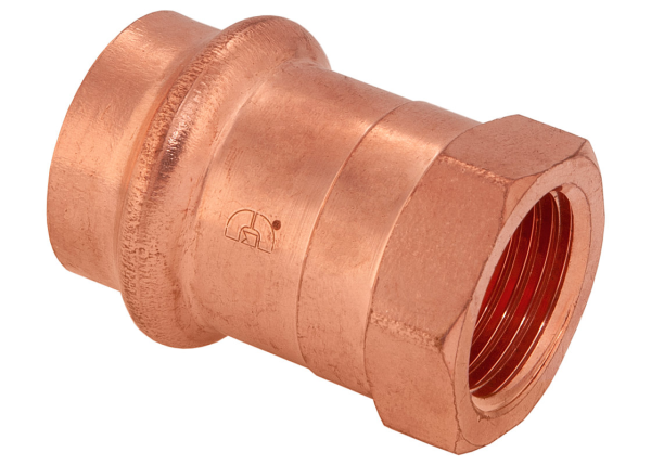 BMI 1" x 1/2" Wrot Copper Press-Fit P x FIP Reducing Adapter Fitting Item 47728 