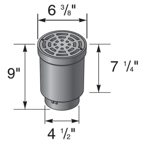 NDS FWSD69 4" Surface Drain Inlet with Grate