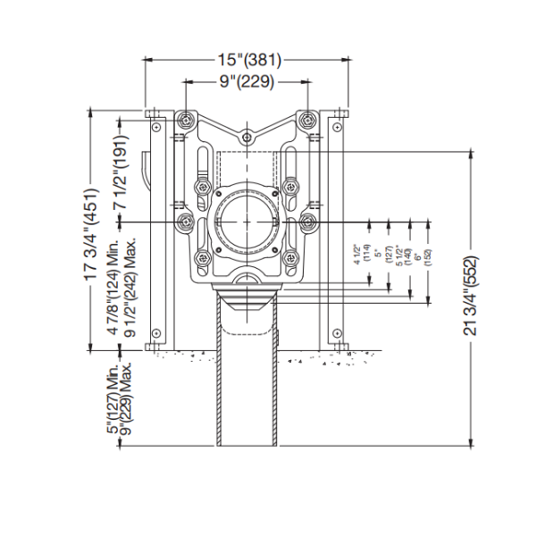 WATTS ISCA-121 Industry Standard Single Vertical Adjustable Water Closet Carrier