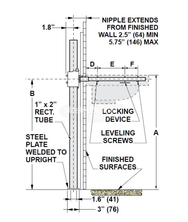 MIFAB MC-42 ADA Lavatory Fixture Carrier with Adjustable Concealed Arms