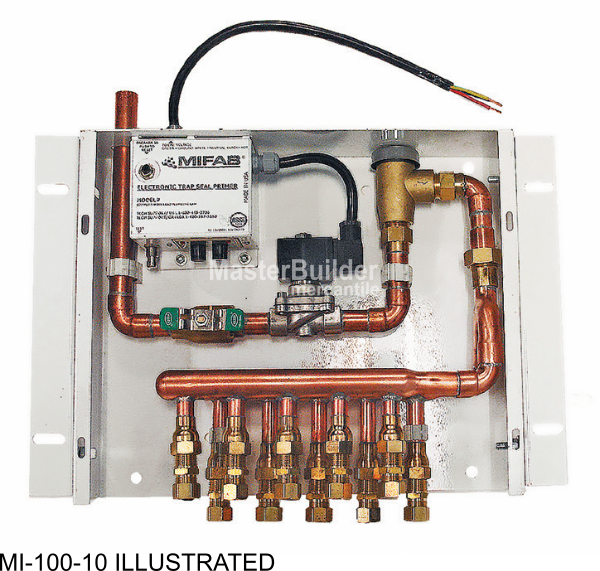 MIFAB MI-100-15 Enclosed Electronic Trap Seal Primer, 11-15 Opening Ports with Cabinet