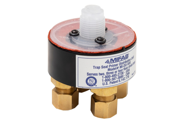 MIFAB MI-DU Trap Seal Primer Distribution Unit for Two, Three or Four Floor Drain Traps