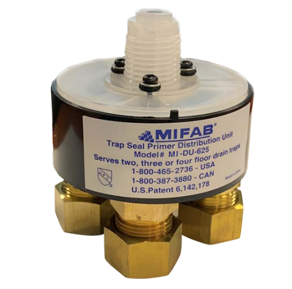 MIFAB MI-DU Trap Seal Primer Distribution Unit for Two, Three or Four Floor Drain Traps