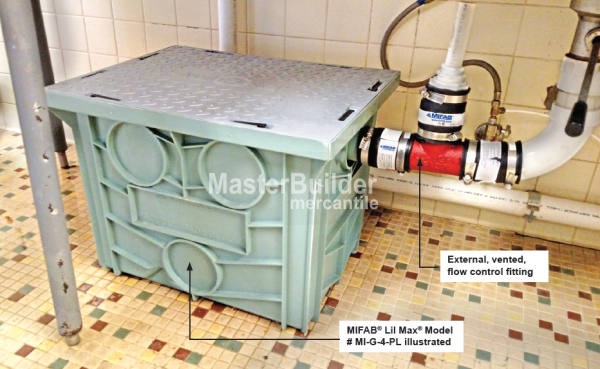 Mifab MI-G-3-PL Lil Max 15 GPM 30 Lbs. Capacity HDPE Grease Interceptor